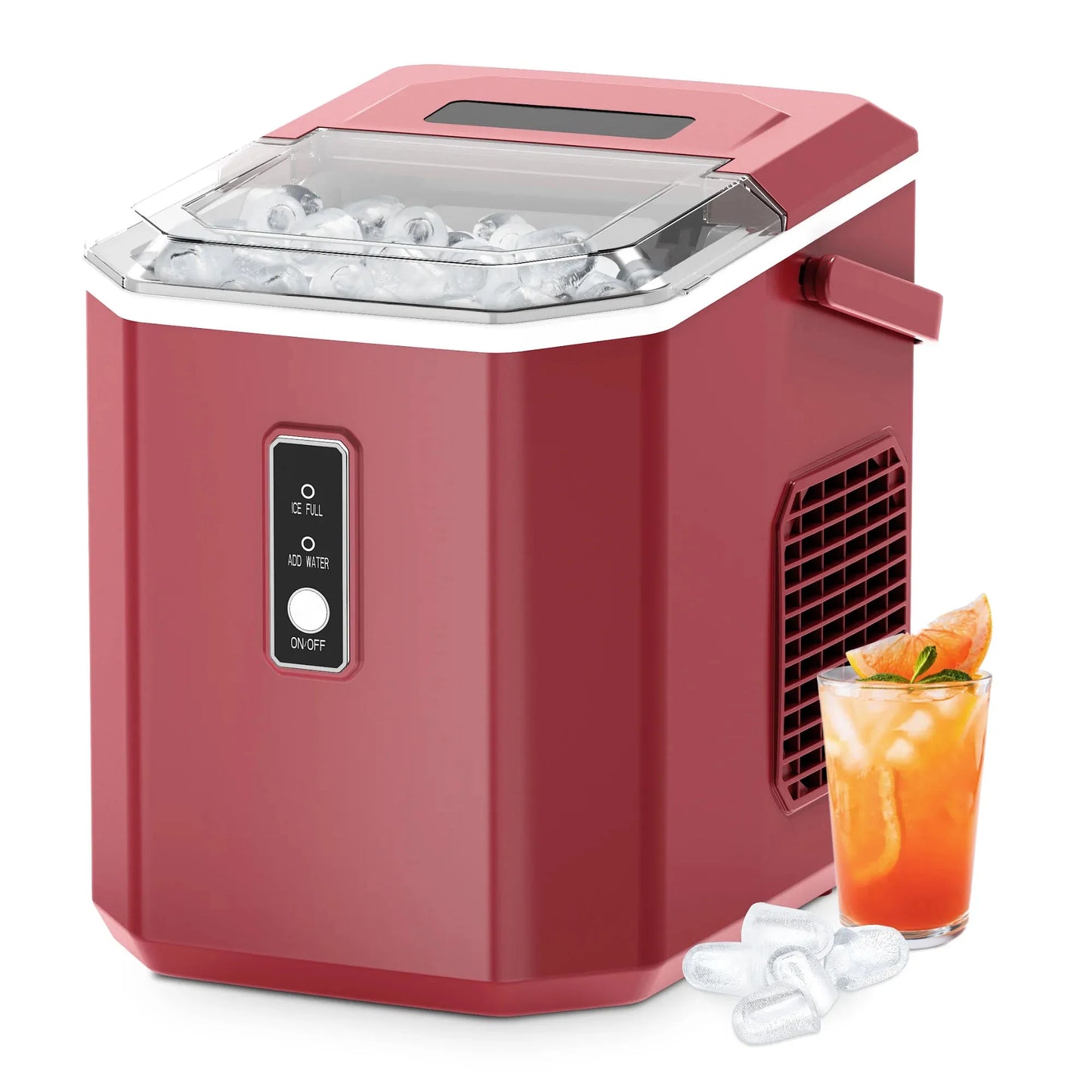 Ice Maker Countertop , 26.5 lbs/24H, 9 Cubes in 6 Mins, Portable Ice Maker with Handle