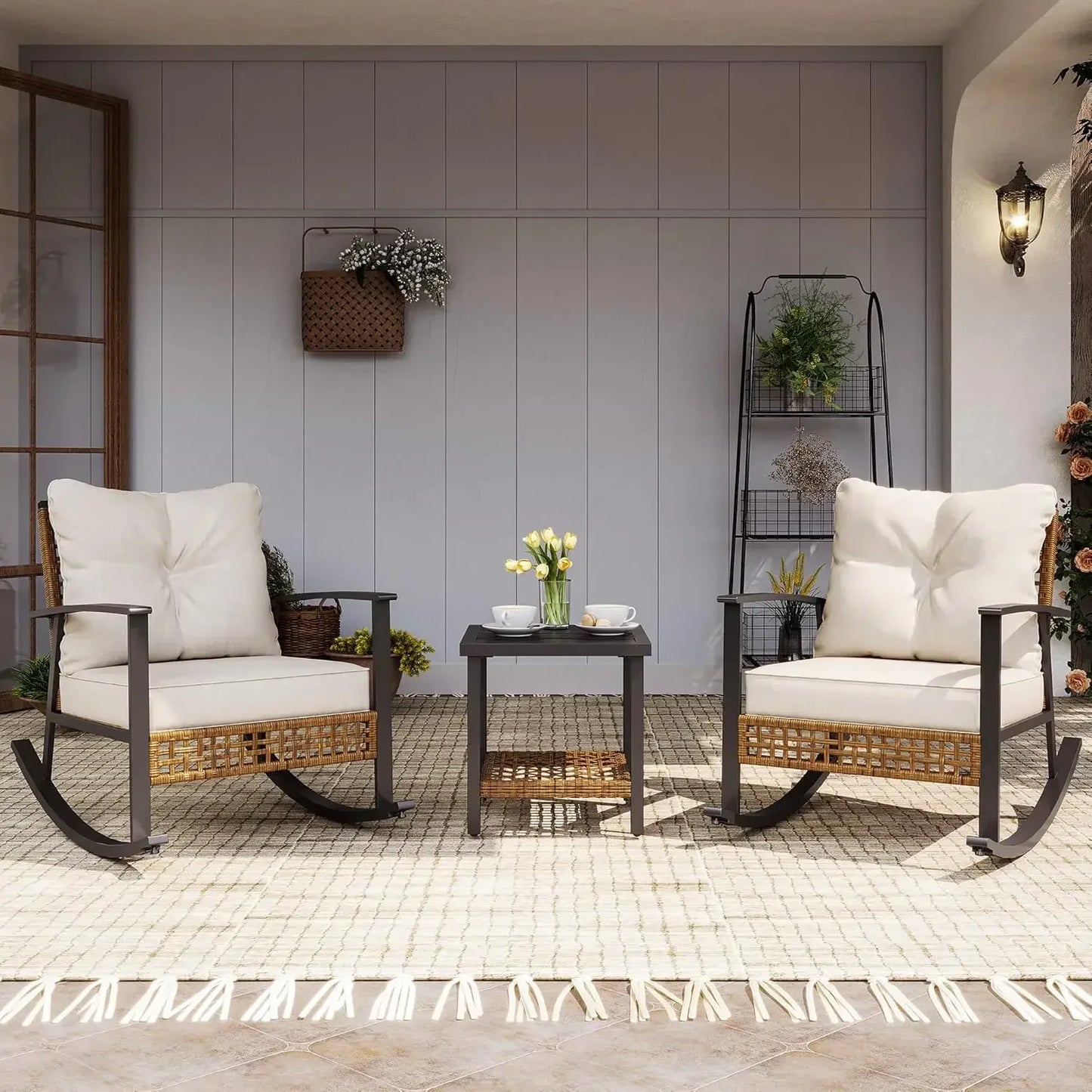 3 Pieces Rocking Bistro Set