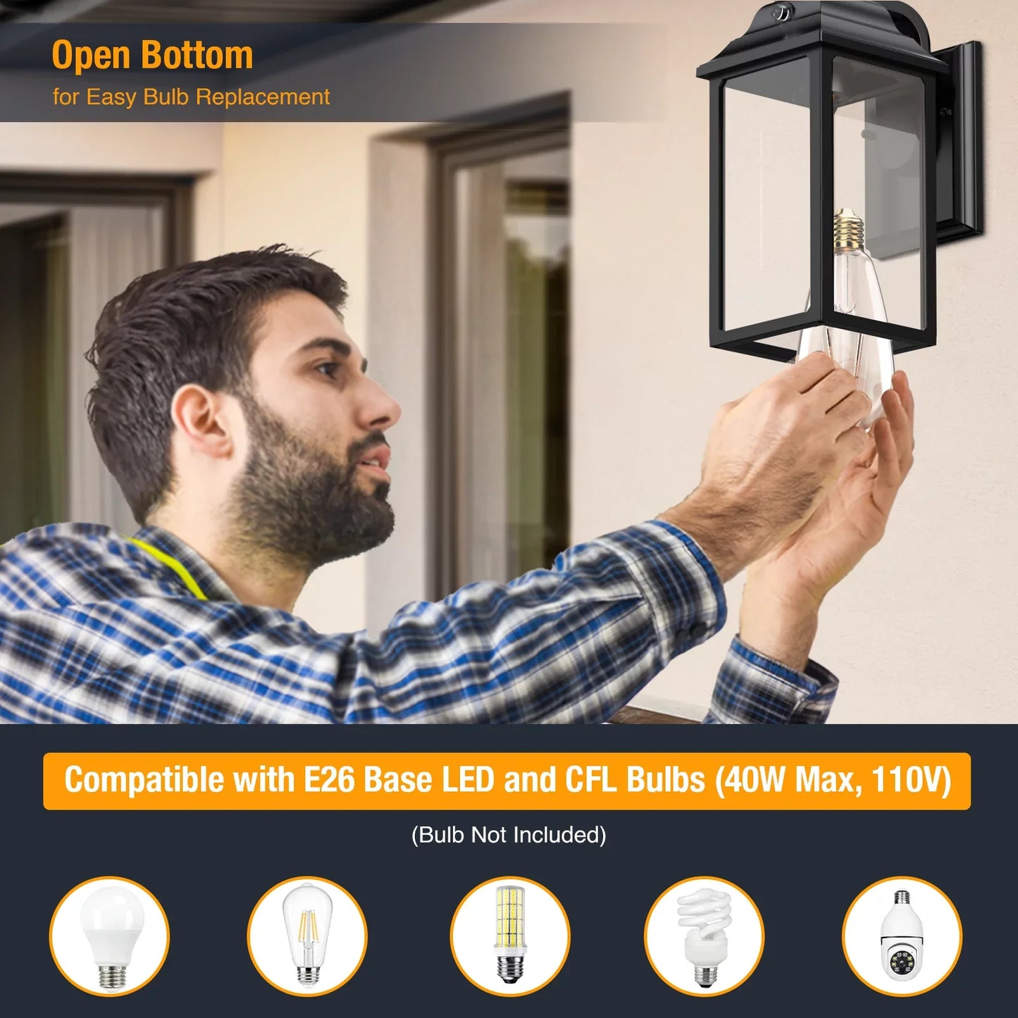 2 Sets Porch Lights Outdoor Wall Lanterns