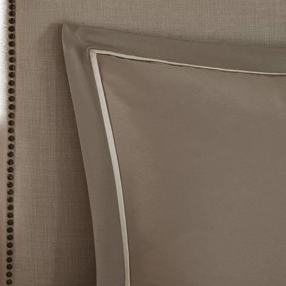Faux Silk Comforter Set - Luxe Diamond Tufting All Season Bedding, Matching Curtains, Decorative Pillows, Duvet Cover Set