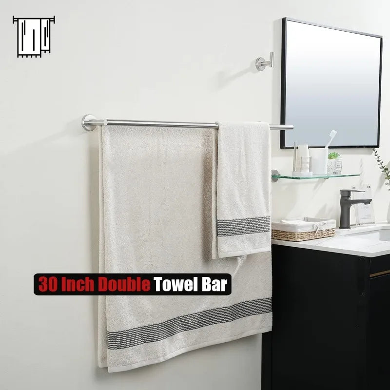 0.8mm Double Towel Rack 33 in Total Length 2 Pack,