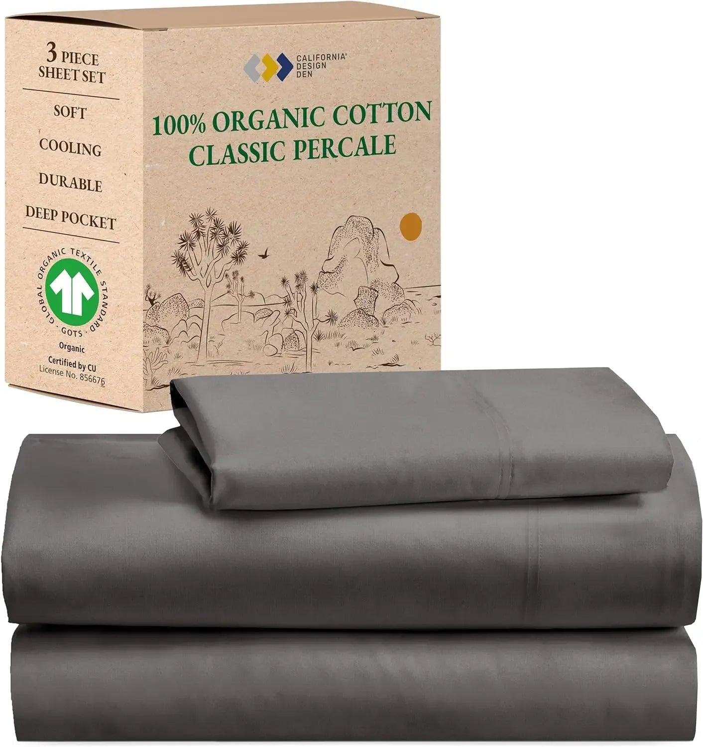 Soft Cooling Sheets King Size Sheets Deep Pockets 100% Organic Cotton