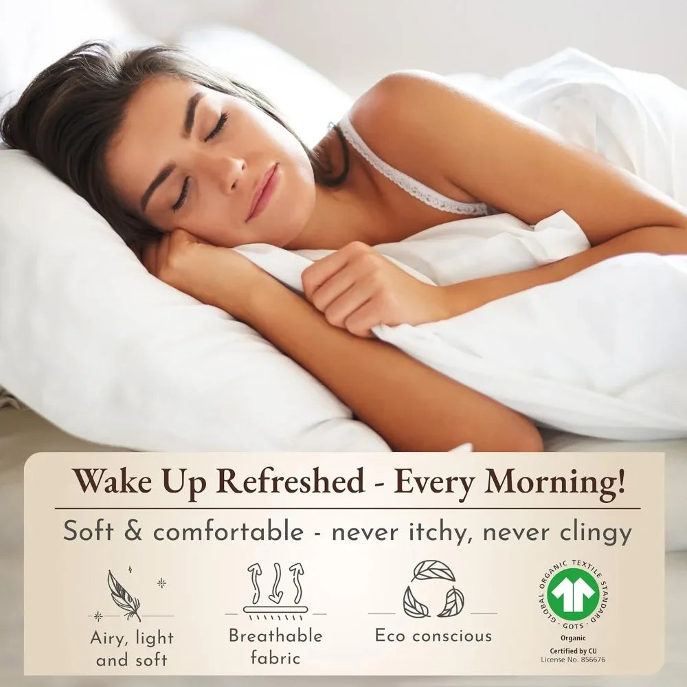 Soft Cooling Sheets King Size Sheets Deep Pockets 100% Organic Cotton
