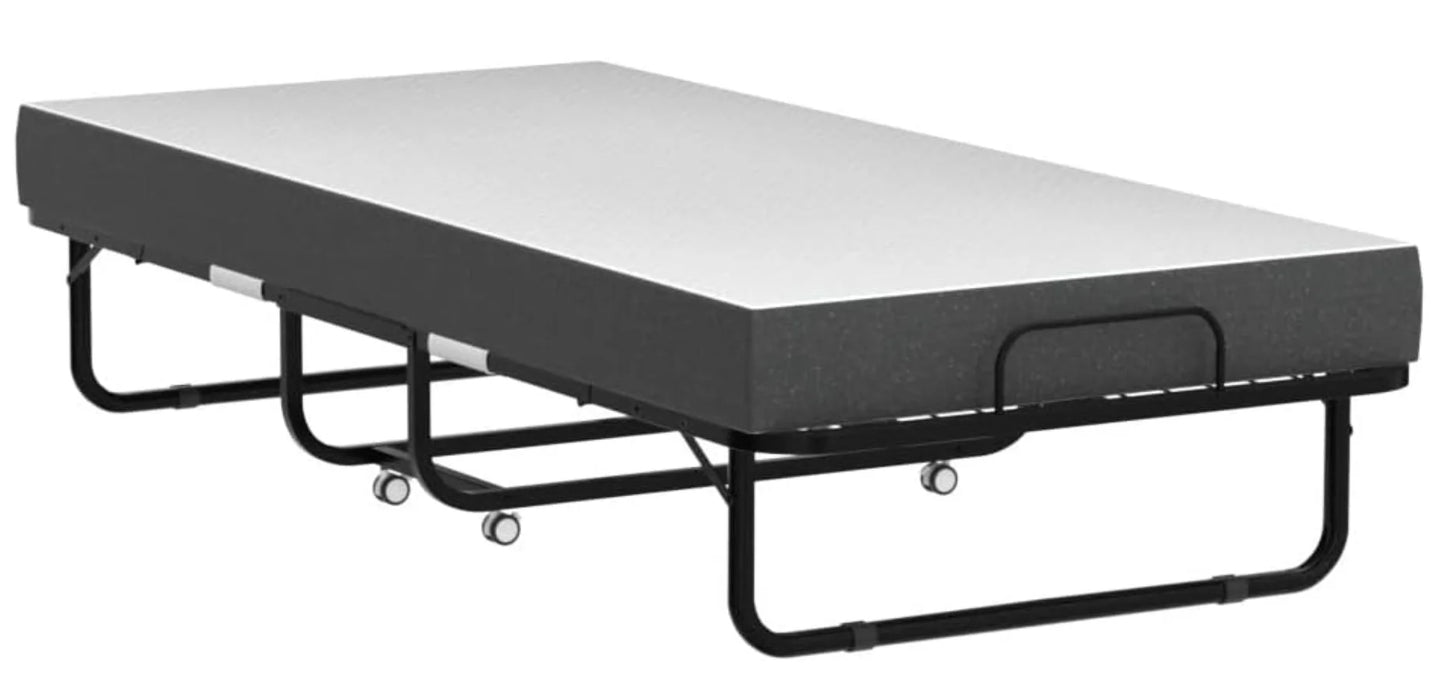 Folding Bed with Mattress Guest Beds, Cot Size Rollaway Beds for Adults with Luxurious Memory 5 Inch Foam Mattress