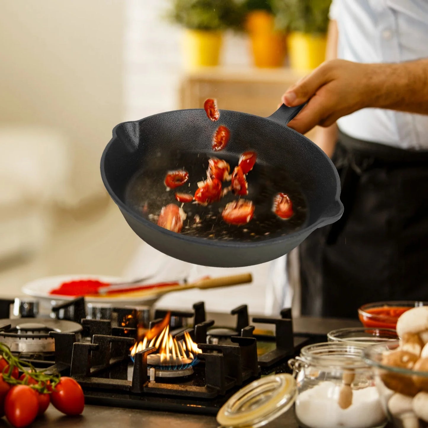 Pre-Seasoned Cast Iron Skillet Set 6/8/10in Oven Safe Cookware