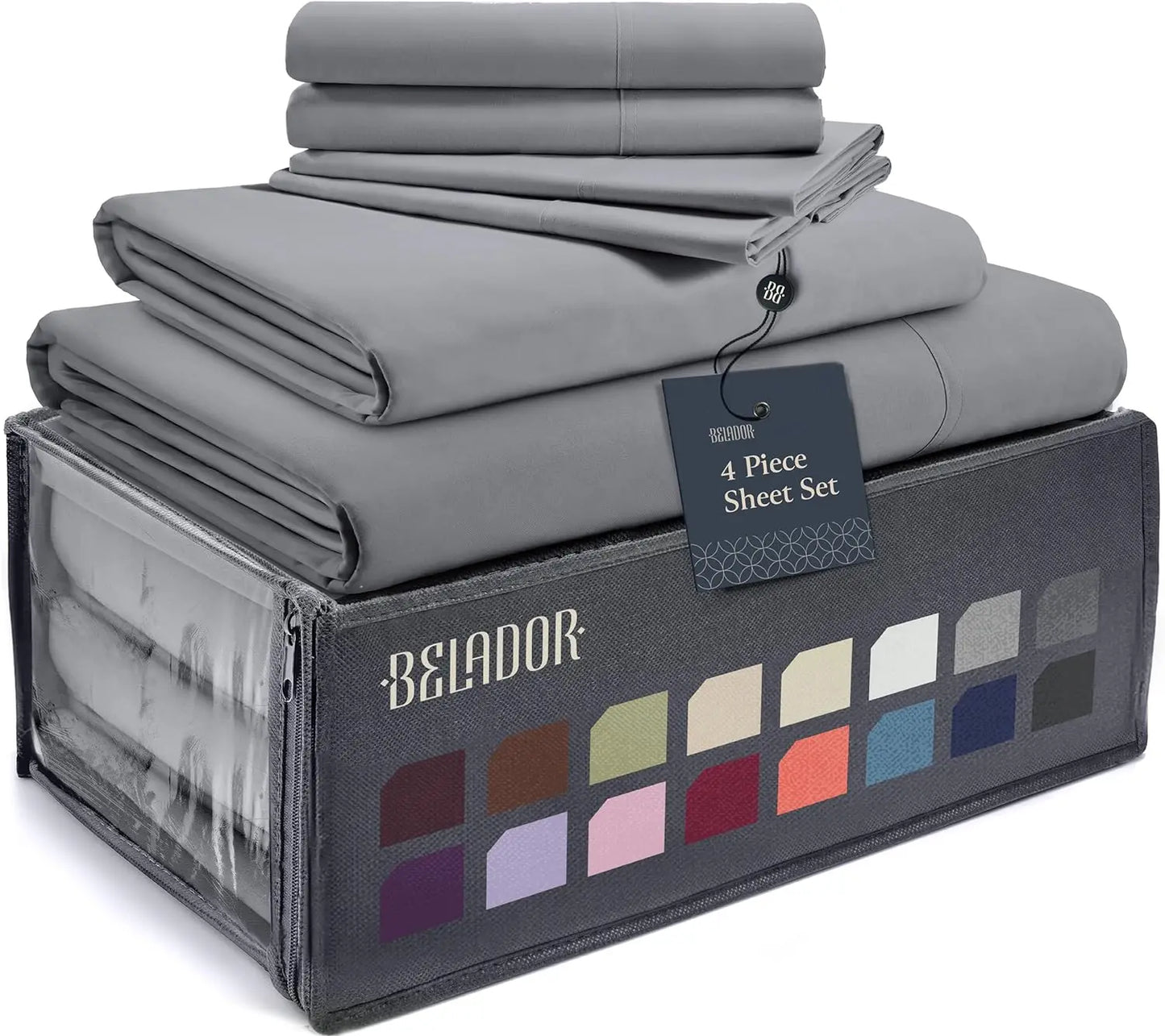 Luxury 6 Piece Bed Sheets for Queen Size Bed & Pillowcase Set, Wrinkle Free