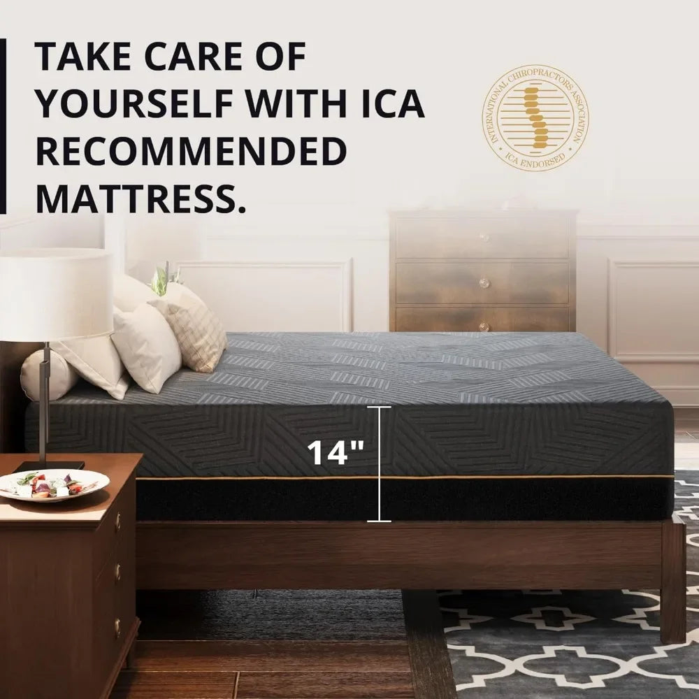 Memory Foam Firm Mattress with Cooling Cover, Bed in a Box, CertiPUR-US Certified, Breathable and Supportive,