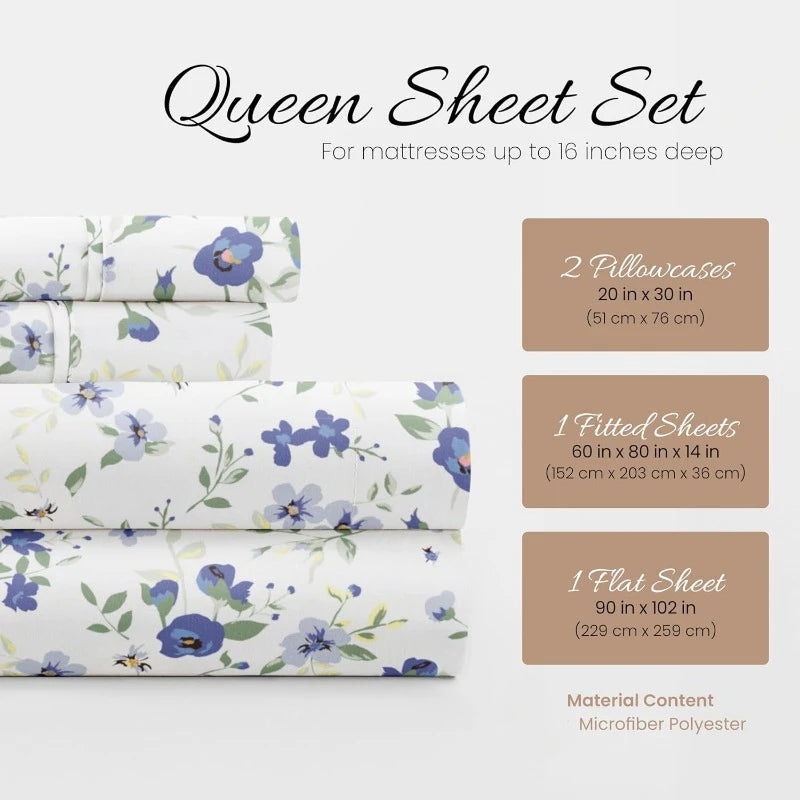 4 Piece Queen Sheet Set, Sleep Better Than Ever Ultra-Soft Cooling