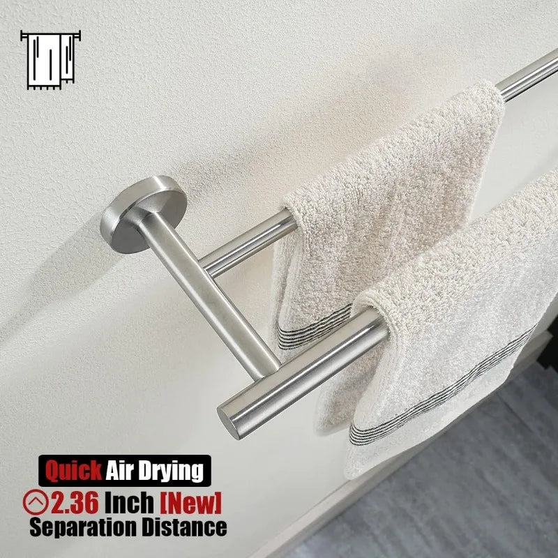 0.8mm Double Towel Rack 33 in Total Length 2 Pack,
