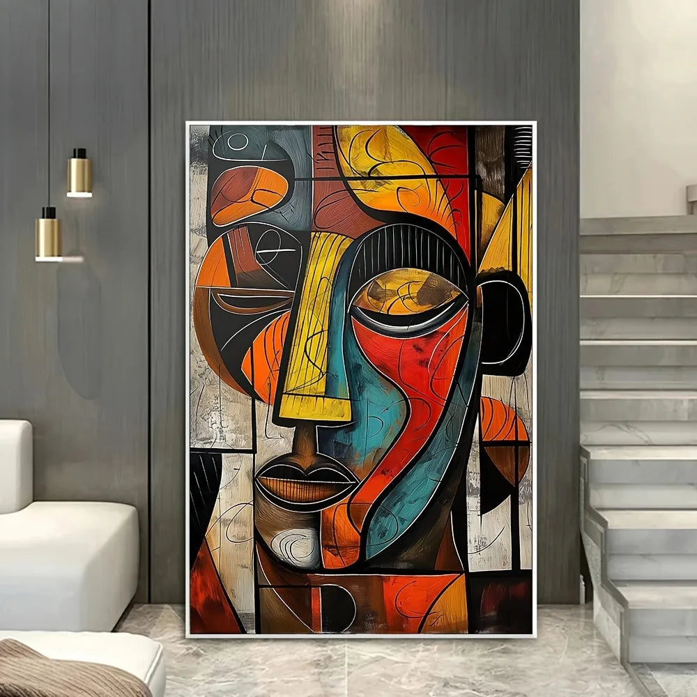 Abstract African art canvas print, frameless wall art