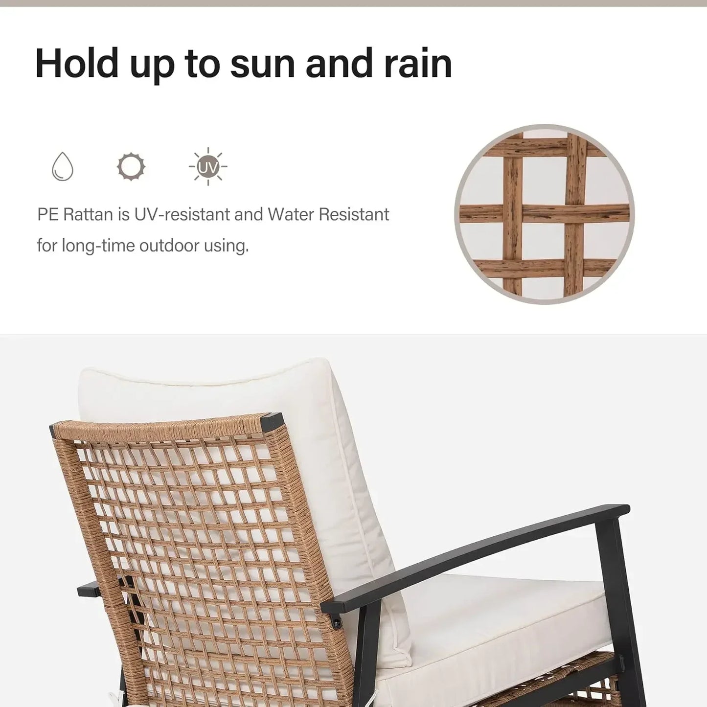 3 Pieces Rocking Bistro Set