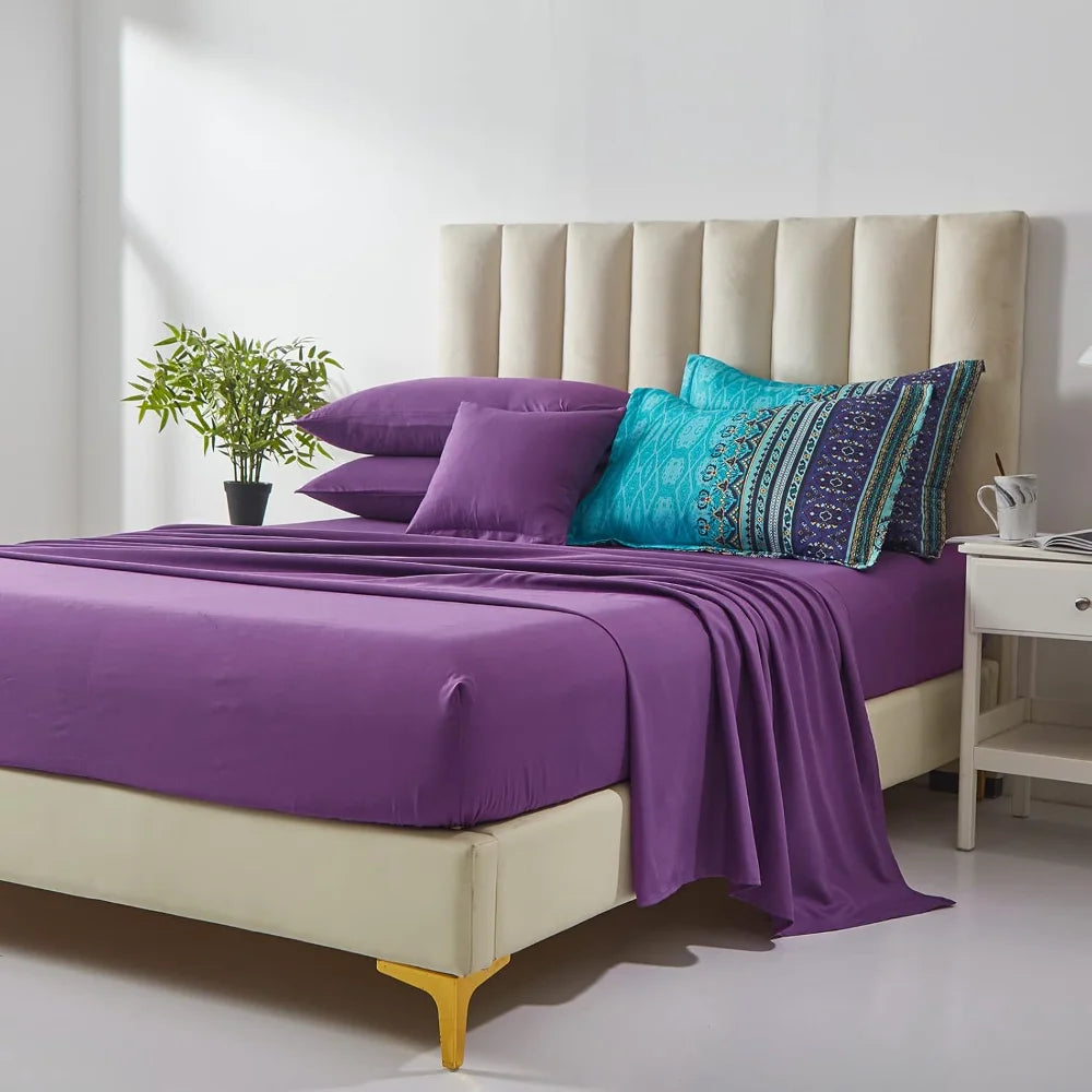 Comforter Set King Size 8 Piece Bed in a Bag, Bohemian Striped Quilt Set, Duvet Cover Sets