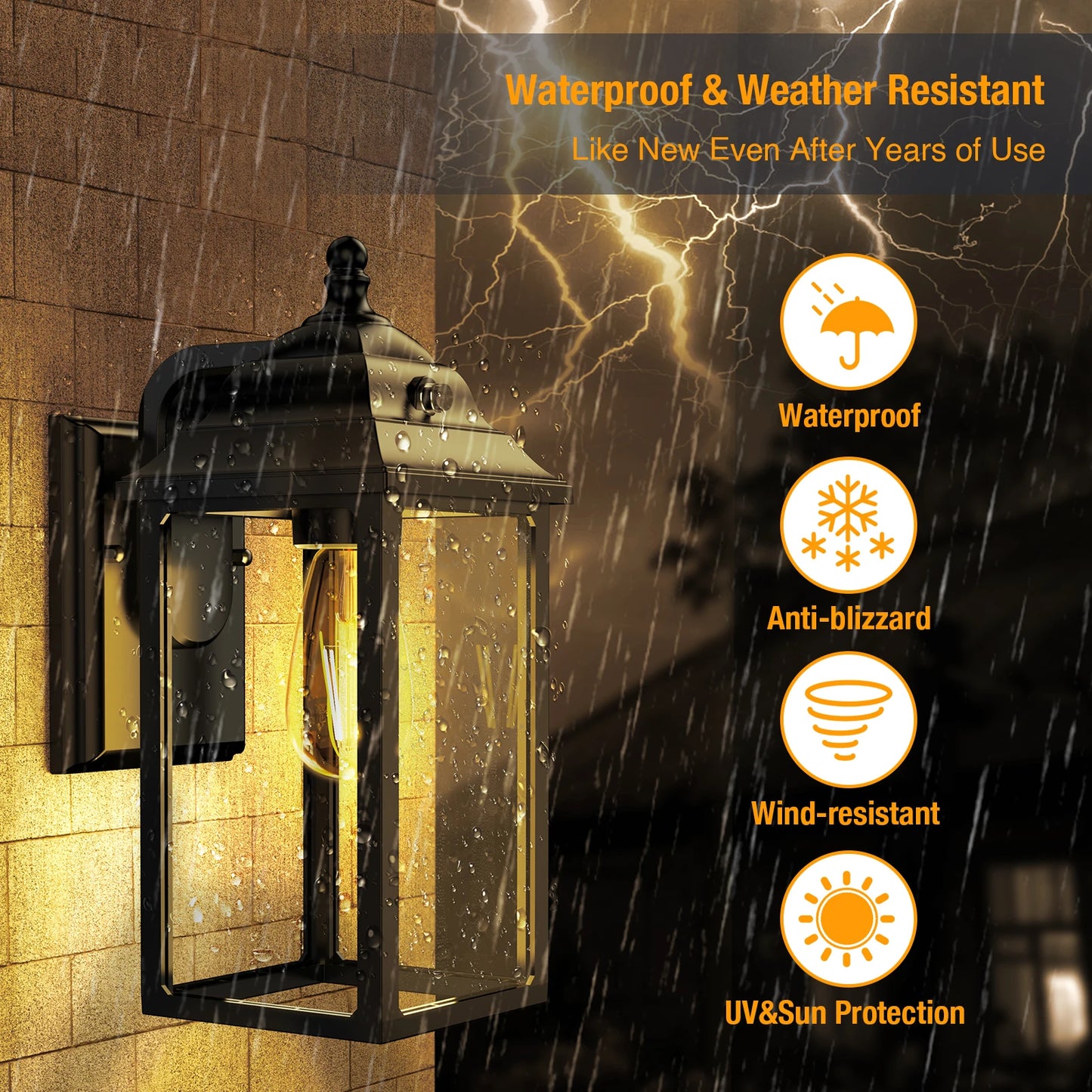 2 Sets Porch Lights Outdoor Wall Lanterns