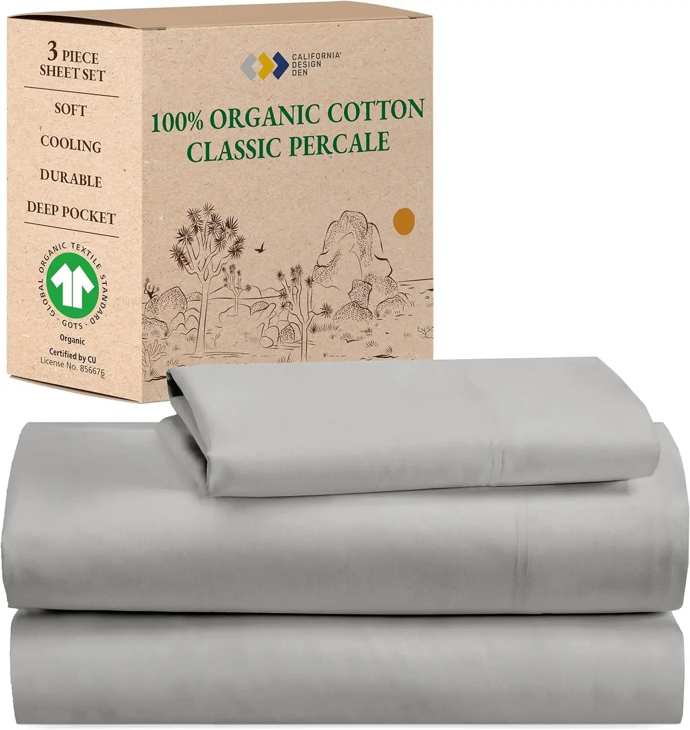 Soft Cooling Sheets King Size Sheets Deep Pockets 100% Organic Cotton