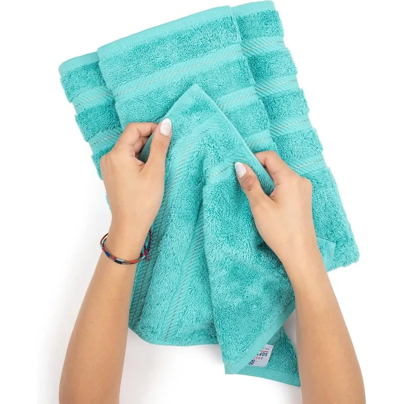 Luxury 6 Piece Towel Set, 2 Bath Towels 2 Hand Towels 2 Washcloths,100% Cotton Turkish