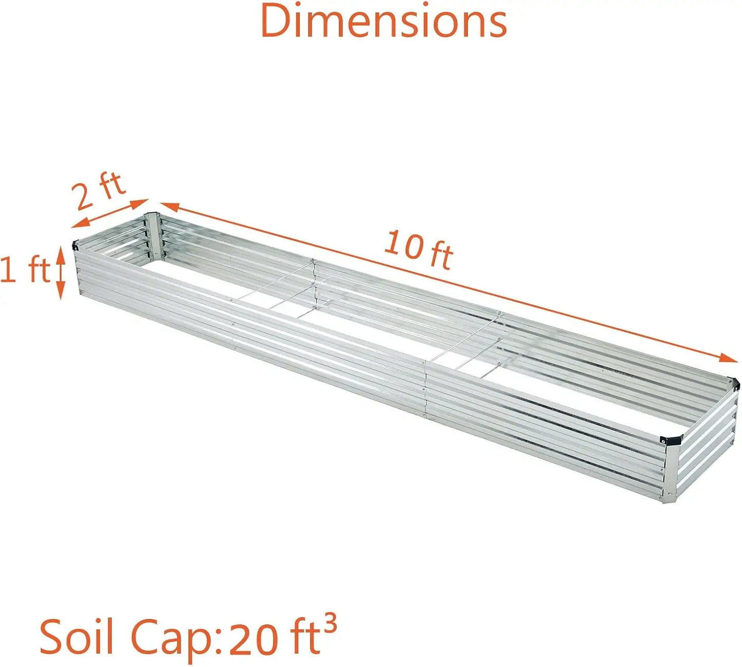 Galvanized Metal Raised Garden Bed Planter Box