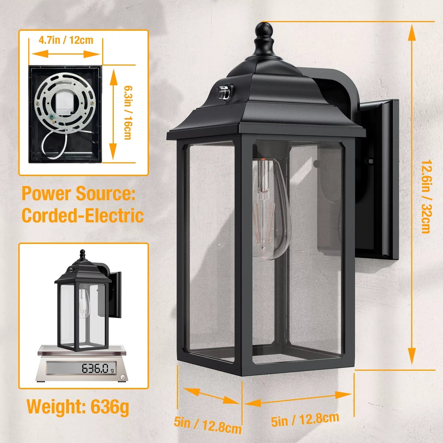 2 Sets Porch Lights Outdoor Wall Lanterns