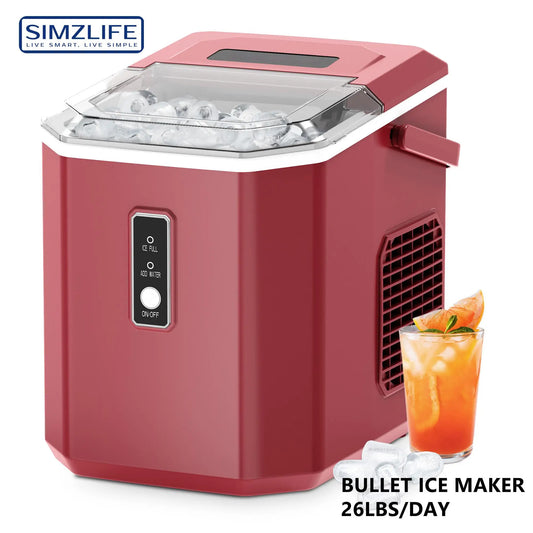 Ice Maker Countertop , 26.5 lbs/24H, 9 Cubes in 6 Mins, Portable Ice Maker with Handle