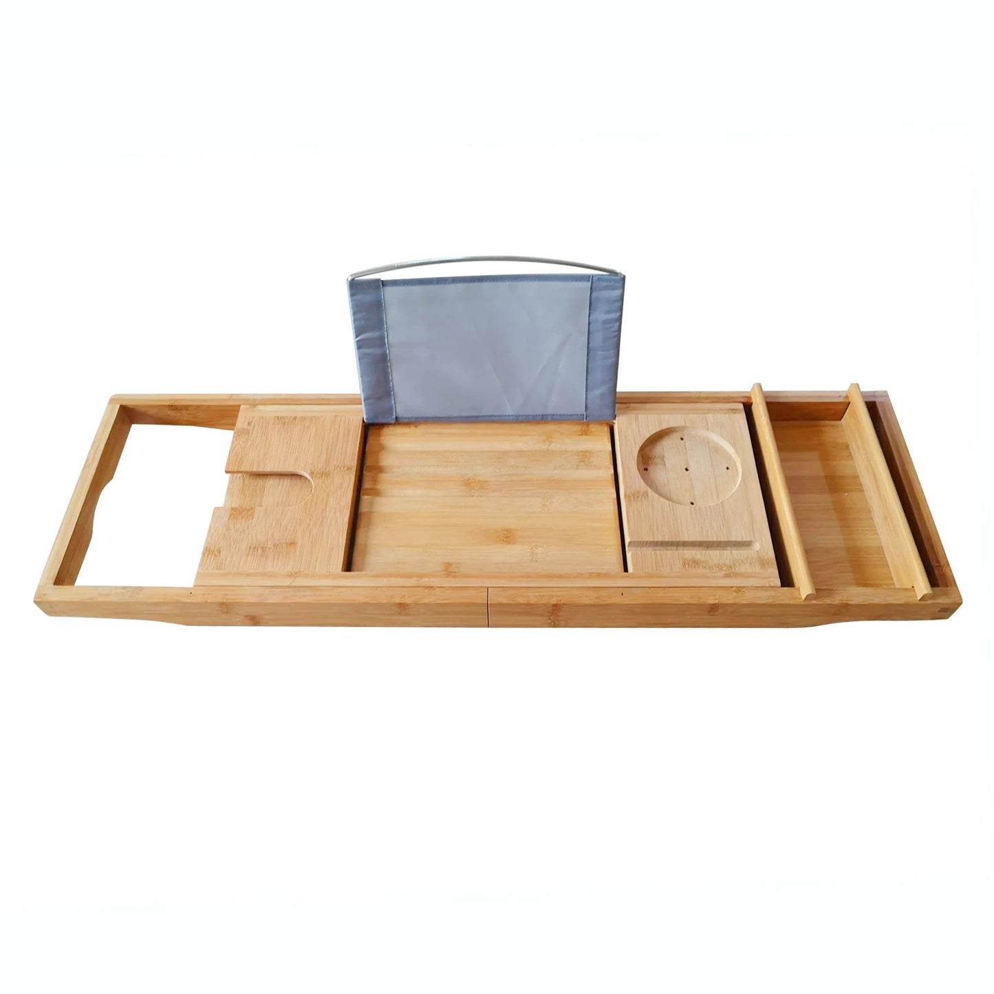 Bamboo Bath Tray Table Bathtub Caddy, Over the Tub Shelf Bath Holder.