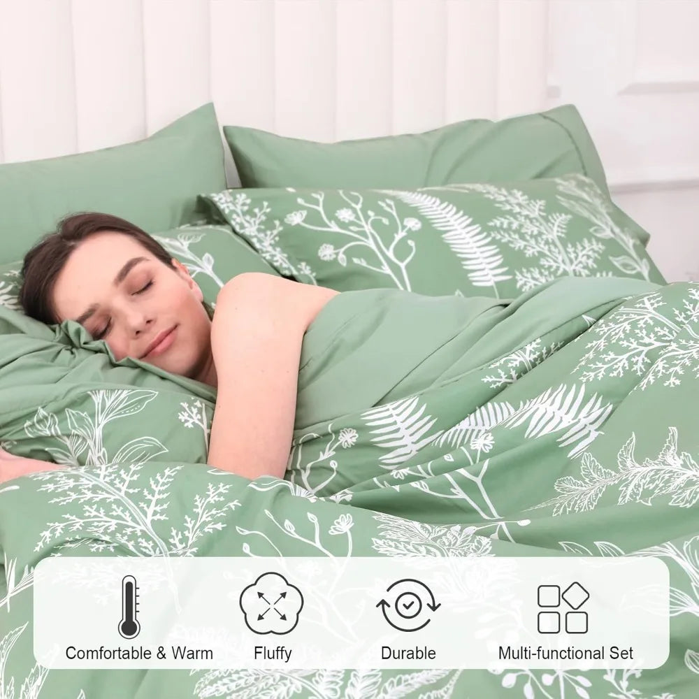 7 Pieces California King Bed in A Bag, Ultra Soft Comforter Set & Sheet Set, Reversible.