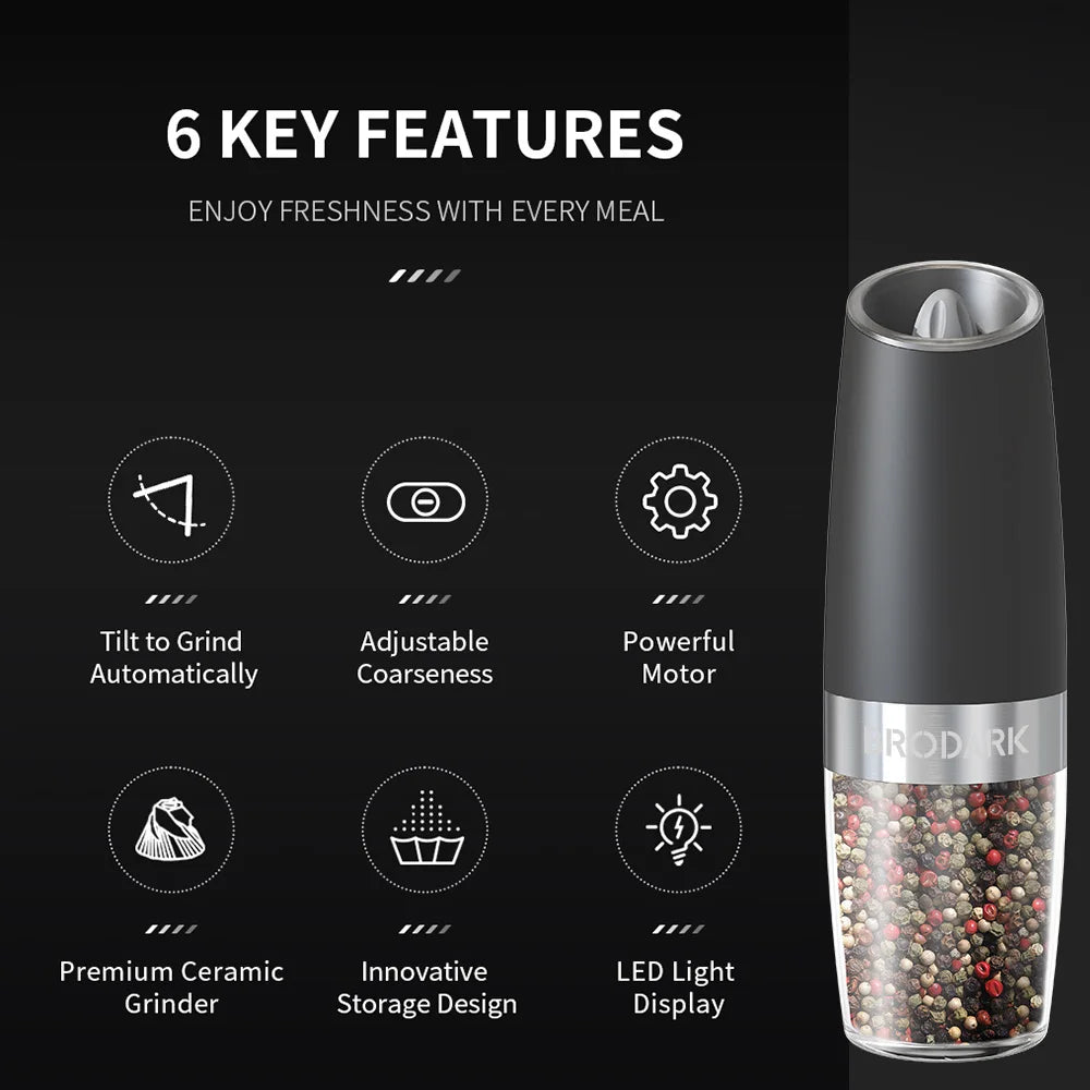 Electric Salt And Pepper Grinder Set, Battery Powered