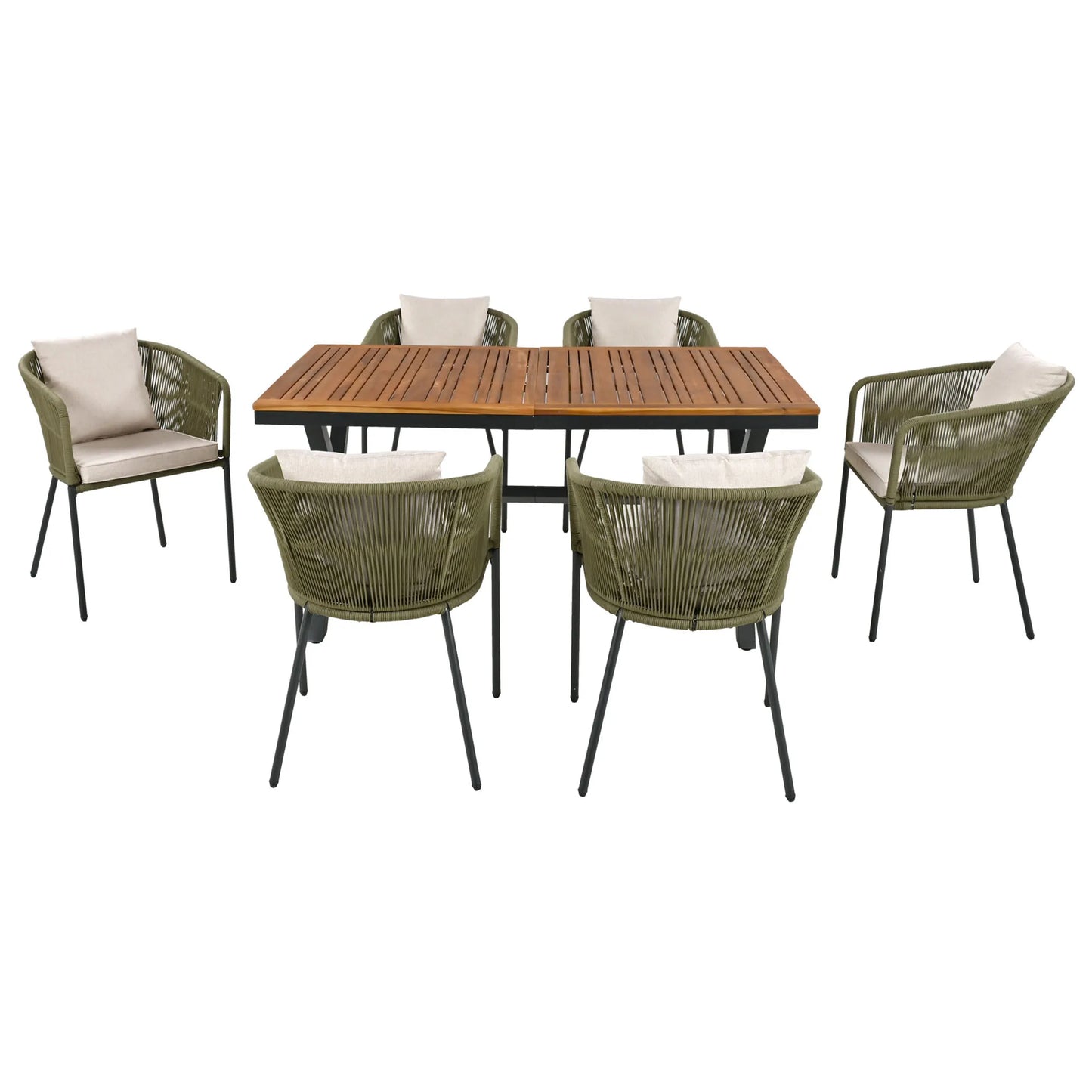7 Pieces Patio Dining Set, All-Weather Outdoor Furniture Set with table and chairs