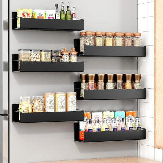 6 Pack Moveable Fridge Magnetic Spice Racks