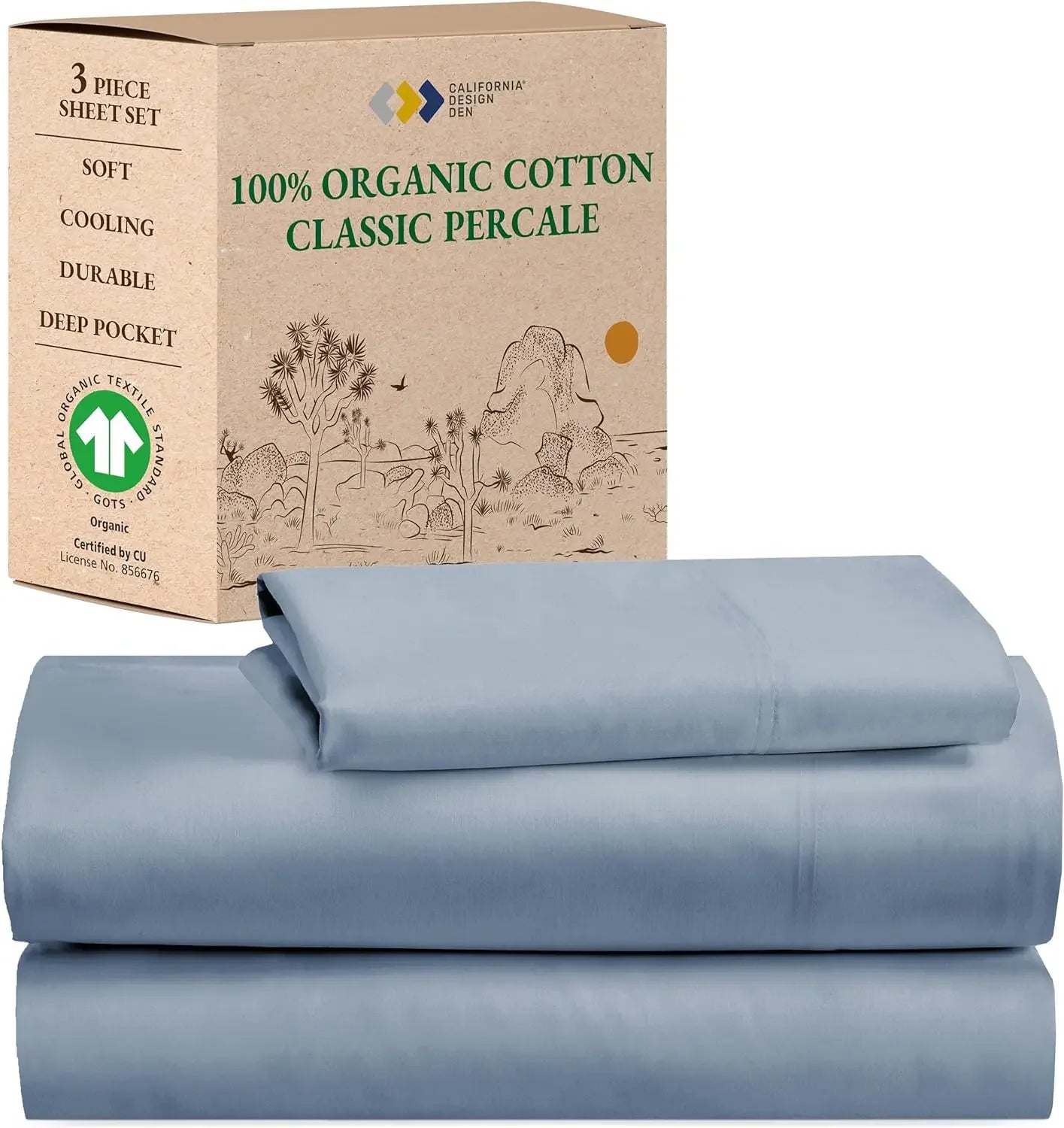 Soft Cooling Sheets King Size Sheets Deep Pockets 100% Organic Cotton