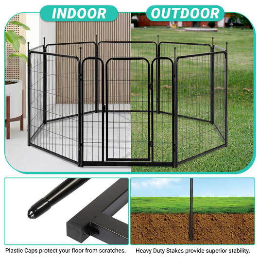 70" spliced 8-piece iron pet fence