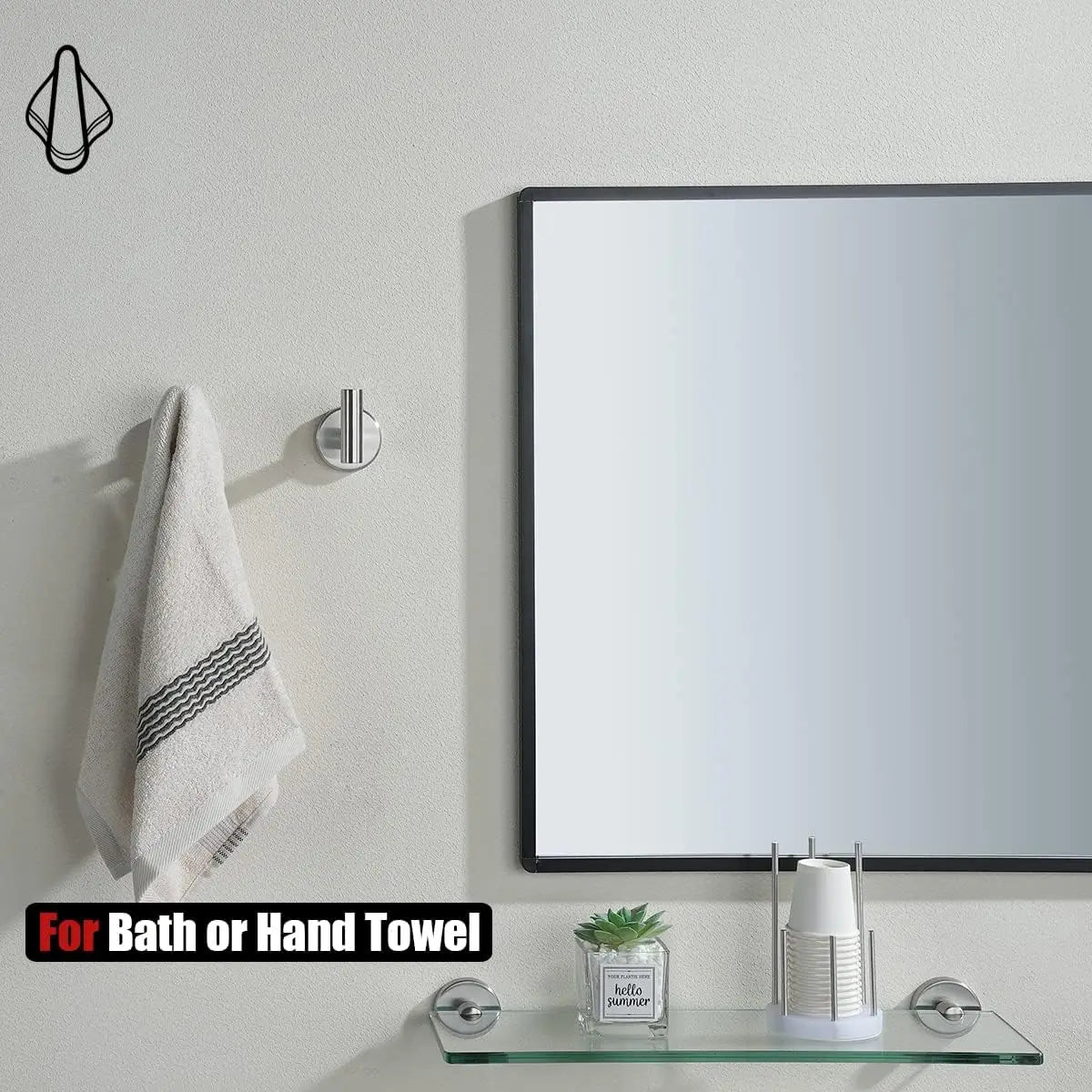 Bath Hardware Towel Bar Accessory Set, 5-Piece Brushed Finished Wall Mount