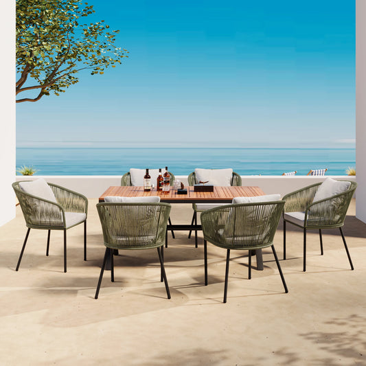 7 Pieces Patio Dining Set, All-Weather Outdoor Furniture Set with table and chairs