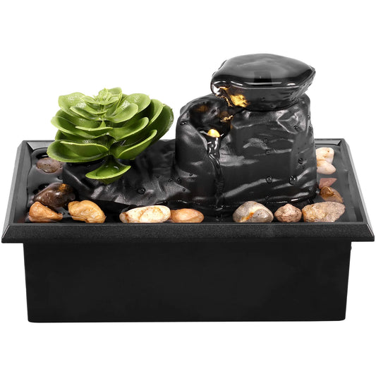 Fountain with Light Battery/USB Operated Mini Indoor Water Fountain
