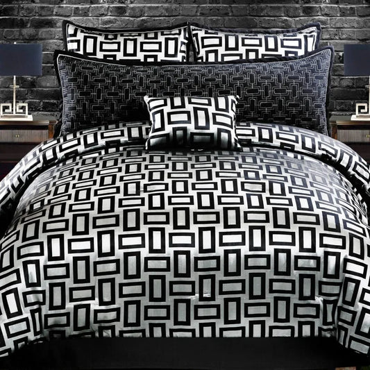 5 Piece Bed Comforter Set, 100% Polyester, 1 Double Sham, 2 Standard Shams, 1 Filled Decorative Pillows, Bed Sheet